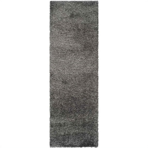 Hawthorne Collection Dark Grey Shag Rug - Runner 2'3" x 5'