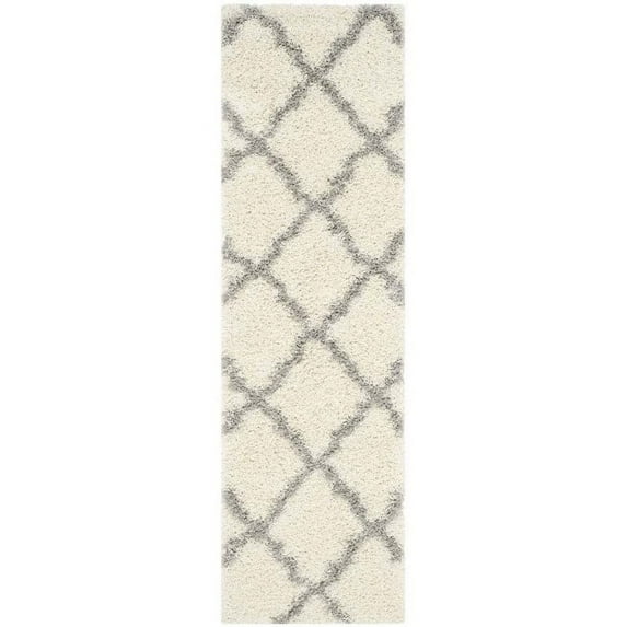 Hawthorne Collection Ivory Shag Rug - 2'3" x 8'