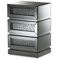 thumbnail image 1 of Hawthorne Collection MDF Silver Nightstand Rectangular Mirrored 26.18" Assembled, 1 of 7