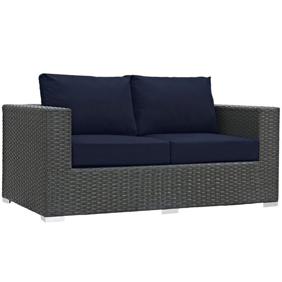 Hawthorne Collection Patio Loveseat in Canvas Navy