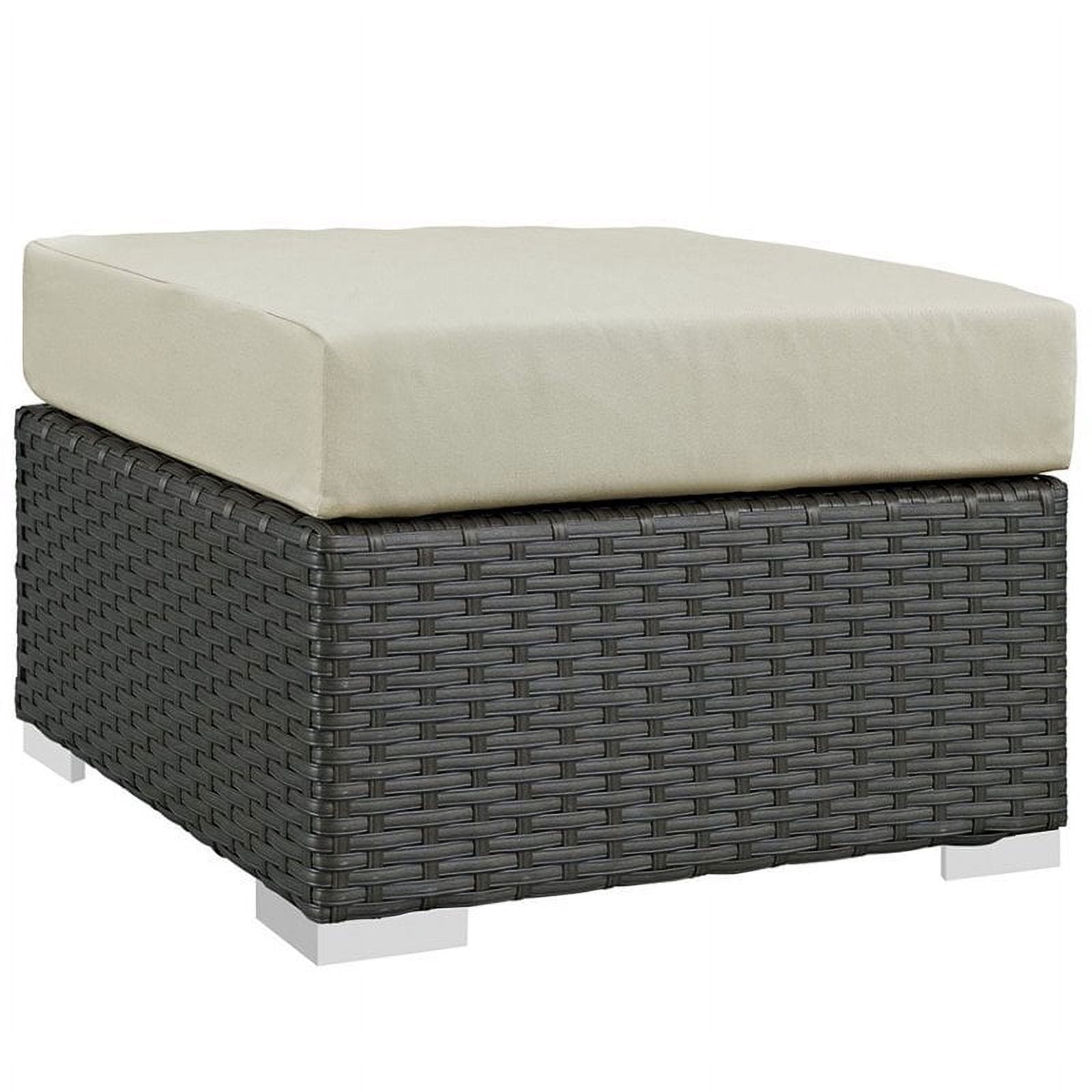Hawthorne Collection Patio Square Ottoman in Canvas Antique Beige - Walmart.com