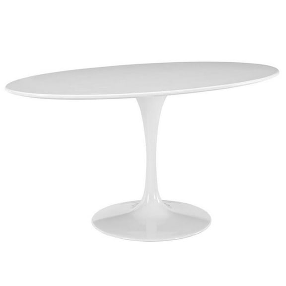 Hawthorne Collection Transitional Wood 60" Oval Dining Table in White Finish