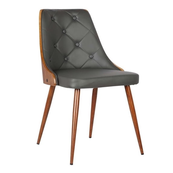 Hawthorne Collections 18.1" Modern Faux Leather Dining Chair in Gray