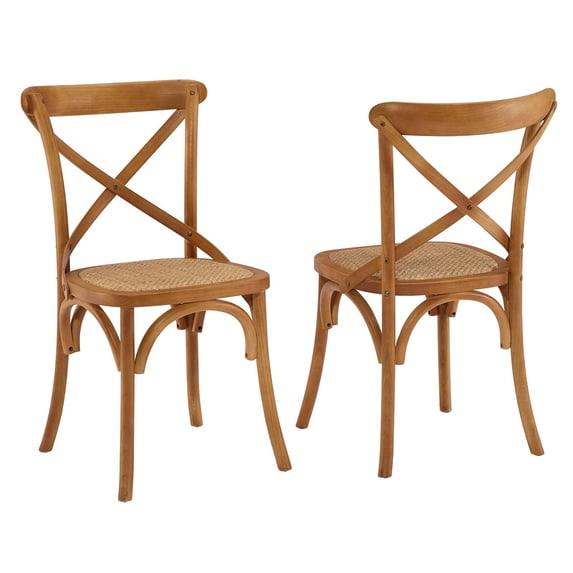 Hawthorne Collections Elm Wood Walnut Dining Side Chair Modern 34.5"H x 39"W x 21"D Assembled