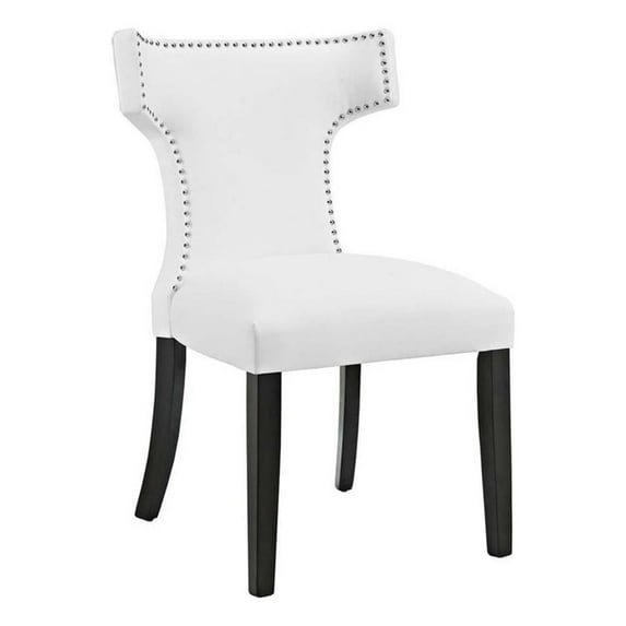Hawthorne Collections 20.5" Contemporary Faux Leather Dining Side Chair in White