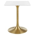 thumbnail image 1 of Hawthorne Collections 24"" Square Pedestal Bistro Table in Gold and White, 1 of 7
