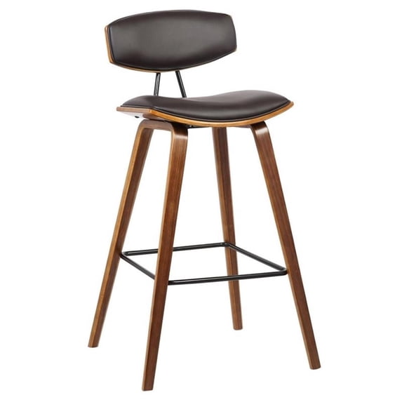 Hawthorne Collections 25.5" Modern Faux Leather Counter Stool in Brown