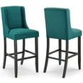 thumbnail image 1 of Hawthorne Collections 30.5" Fabric Upholstered Bar Stool in Teal (Set of 2), 1 of 7