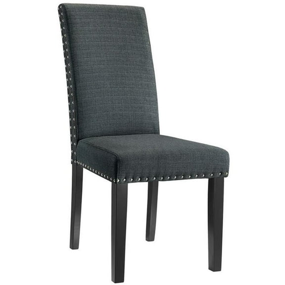 Hawthorne Collections Chic Detail Upholstered Fabric Dining Chair in Gray