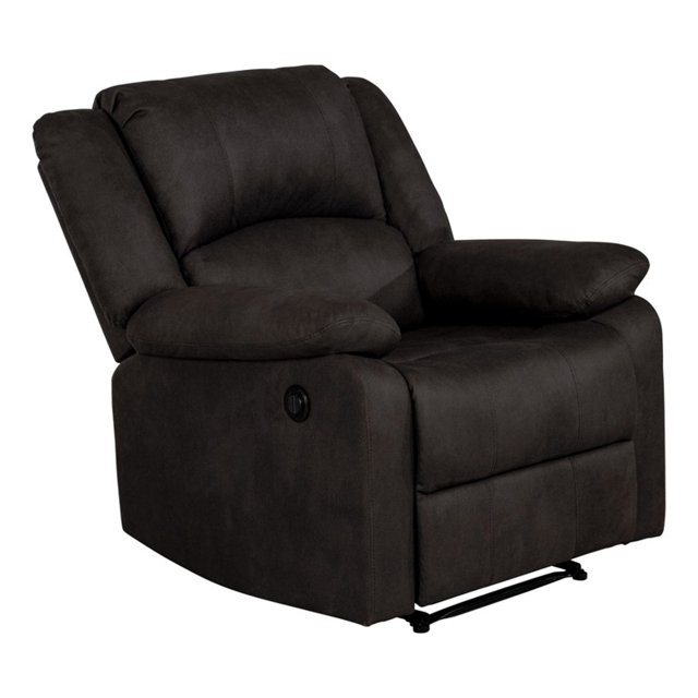 Hawthorne Collections Contemporary Fabric Power Recliner in Brown