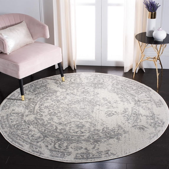 Hawthorne Collections Contemporary Ivory Area Rug - Round 8'