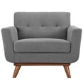 thumbnail image 1 of Hawthorne Collections Contemporary Upholstered Fabric Accent Arm Lounge Chair in Expectation Gray with Solid Wood Legs, 1 of 5