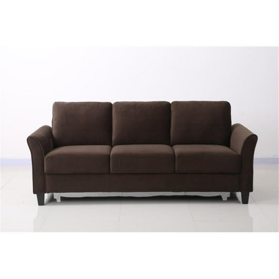 Hawthorne Collections Curved Arm Sofa in Coffee