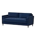 thumbnail image 1 of Hawthorne Collections Cushion Back Mid-Century Fabric Sofa in Navy Blue, 1 of 7