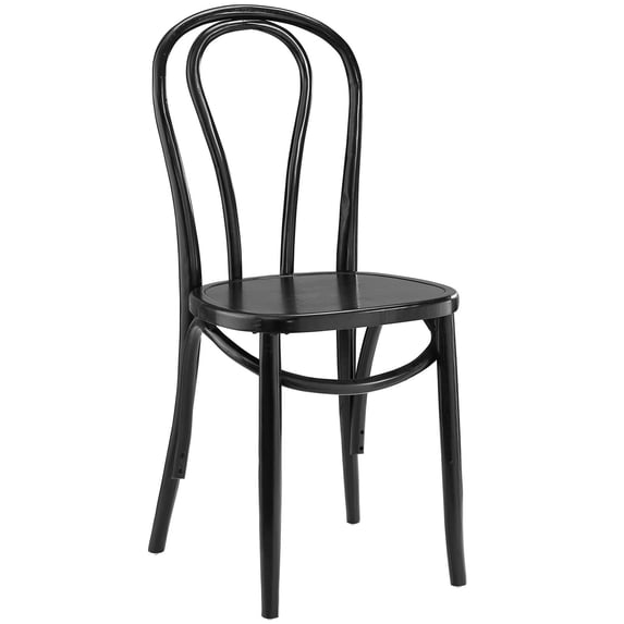 Hawthorne Collections Elm Wood Black Dining Side Chair Rectangular Durable Polyurethane Finish 20.5" D x 16" W x 35" H Assembled