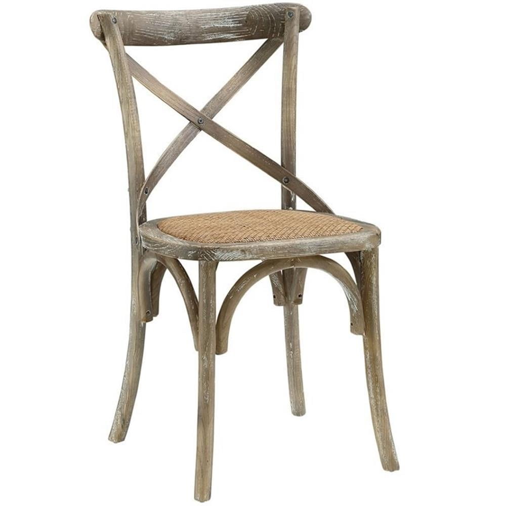 Soft Grey Cross Back Ladderback Wooden Side Chair
