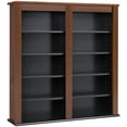 thumbnail image 1 of Hawthorne Collections Double Media Wall Storage in Cherry and Black, 1 of 5