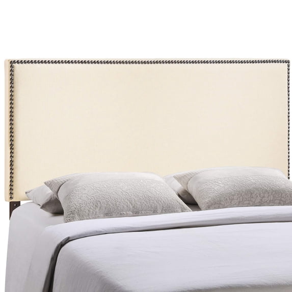 Hawthorne Collections Fabric Upholstered King Panel Headboard in Ivory