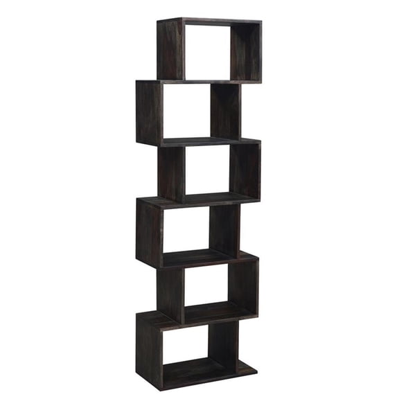 Hawthorne Collections Fall River Solid Sheesham Wood Bookcase - Gray