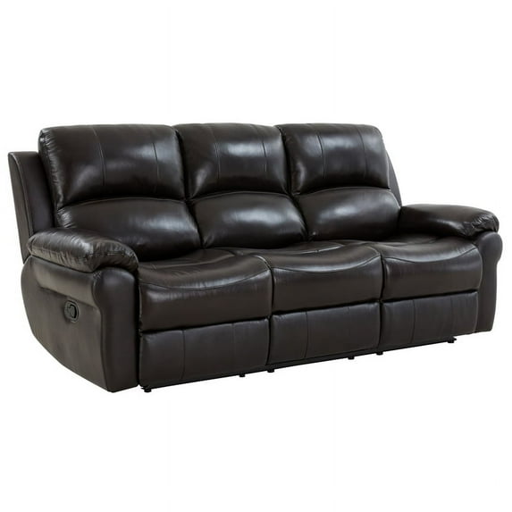 Hawthorne Collections Marco Top Grain Leather Reclining Reclining Sofa - Black