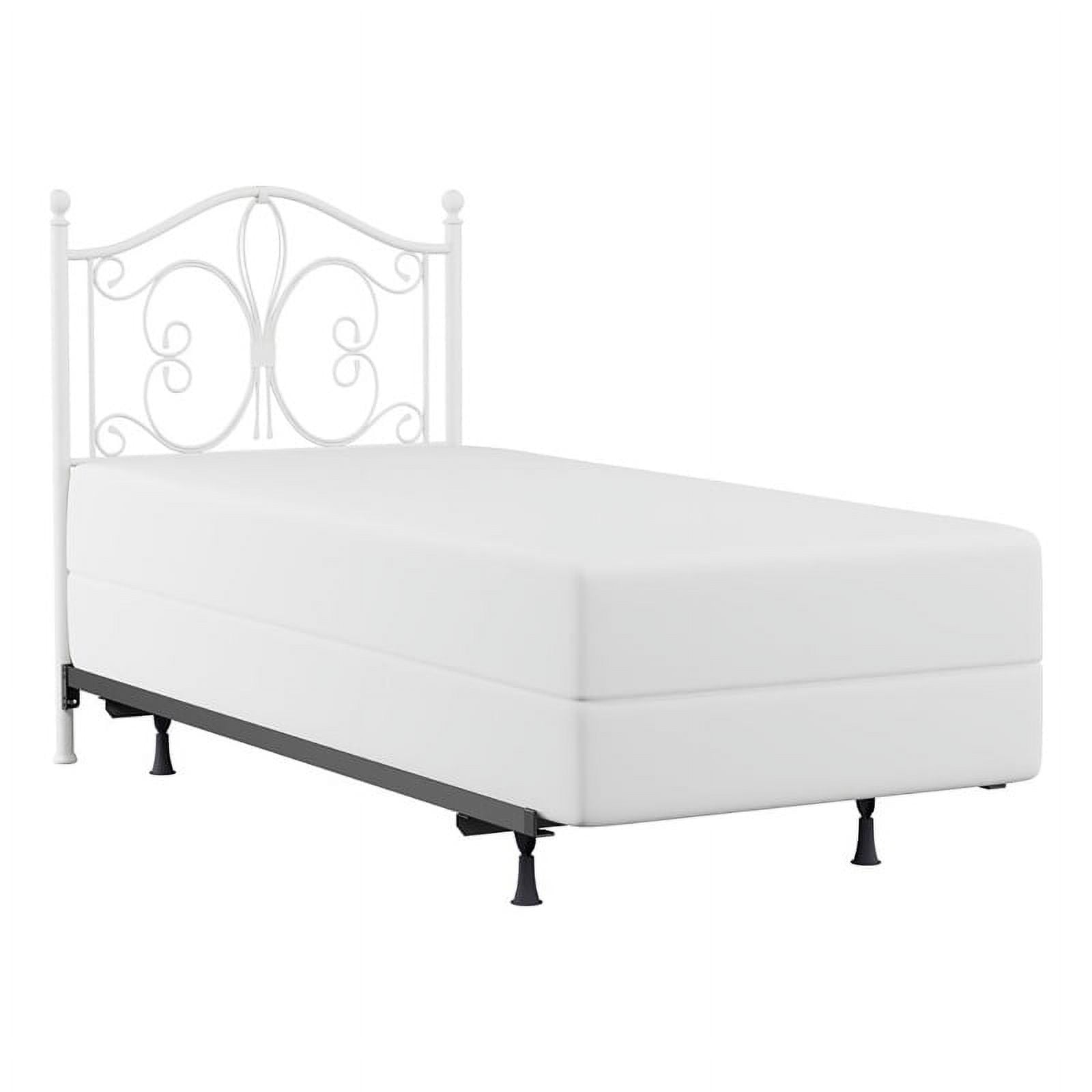 Hawthorne Collections Metal Twin Headboard In Textured White