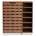 thumbnail image 1 of Hawthorne Collections Modern Contemporary 2 Door Wood Shoe Storage Cabinet in Walnut, 1 of 5