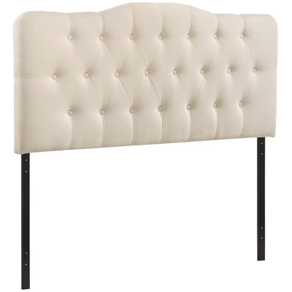 Hawthorne Collections Polyester Ivory Tufted Panel Headboard Rectangular 58" x 78.5" x 5"