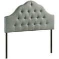 thumbnail image 1 of Hawthorne Collections Modern Fabric Queen Tufted Panel Headboard in Gray, 1 of 5
