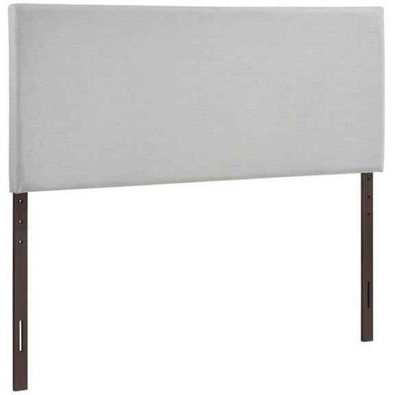 Hawthorne Collections Modern Fabric Upholstered Queen Panel Headboard in Gray