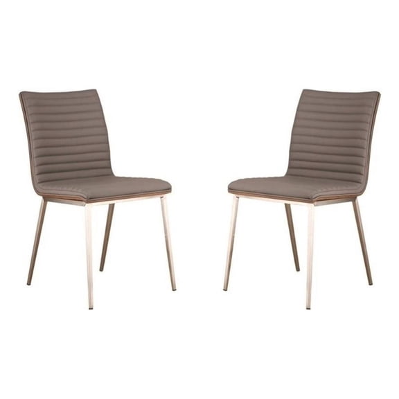 Hawthorne Collections Modern Faux Leather Upholstered Dining Chair in Gray
