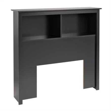 Hawthorne Collections Modern Wood Twin Bookcase Headboard in Black