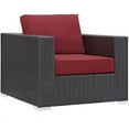 thumbnail image 1 of Hawthorne Collections Patio Arm Chair in Espresso and Red, 1 of 1