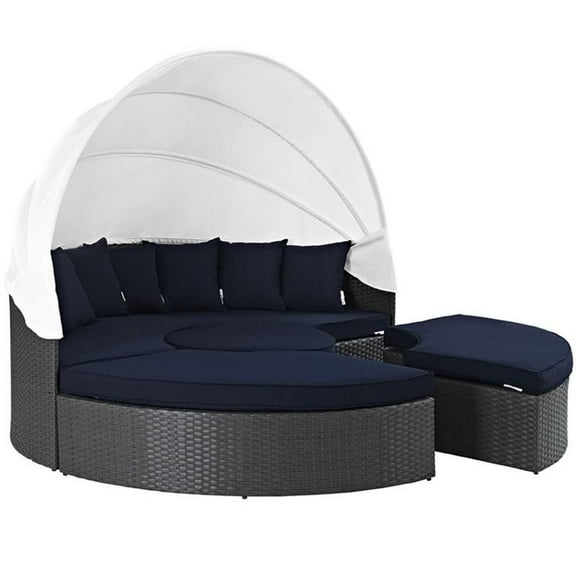Hawthorne Collections Patio Canopy Daybed in Canvas Navy