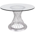 thumbnail image 1 of Hawthorne Collections Round Contemporary Stainless Steel Dining Table in Silver, 1 of 5