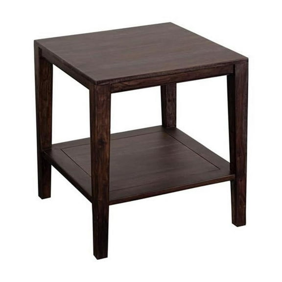 Hawthorne Collections Solid Sheesham Wood End Table - Gray