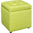 thumbnail image 1 of Hawthorne Collections Square Faux Leather Storage Ottoman in Light Green, 1 of 4