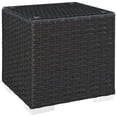 thumbnail image 1 of Hawthorne Collections Square Modern Rattan Patio End Table in Black, 1 of 3