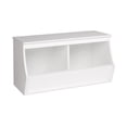 thumbnail image 1 of Hawthorne Collections Stackable 2-Bin Storage Cubby in White, 1 of 5
