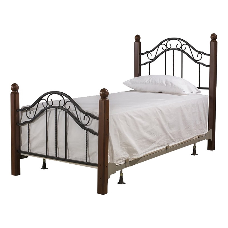 Hawthorne Collections Traditional Metal Twin Poster Spindle Bed in