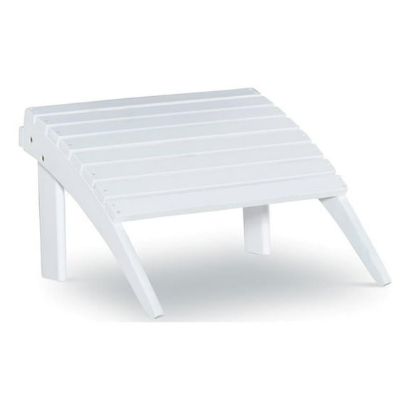 Hawthorne Collections Transitional Wood Outdoor Ottoman in White