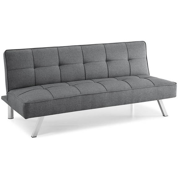 Hawthorne Collections Tufted Contemporary Fabric Sleeper Sofa in Charcoal
