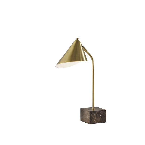 Adesso Hawthorne Desk Lamp, Antique Brass, Electronic, Metal Shade