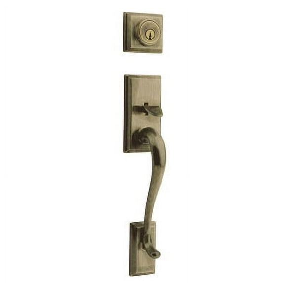 Hawthorne Exterior Only Handle Set (Weiser Keyway, Antique Brass)