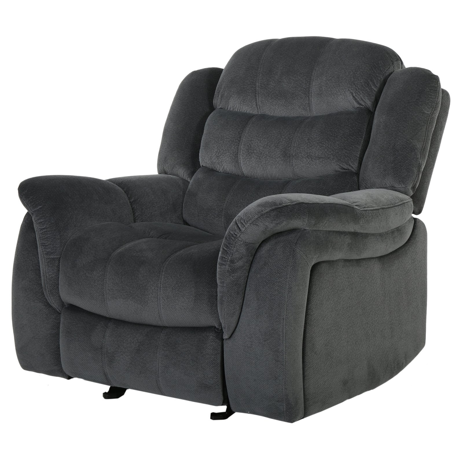 Emryka Contemporary Gray Fabric Glider Recliner