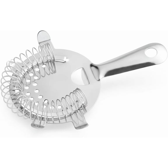 Hawthorne Strainer for Cocktails, Professional Bar Strainer with 4 Prong Design, Bartender Strainer for Shaker, Cocktail Shakers with Strainer, Dishwasher Safe