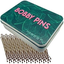 Hawwwy Bulk Bobby Pins In Case -Brown Green