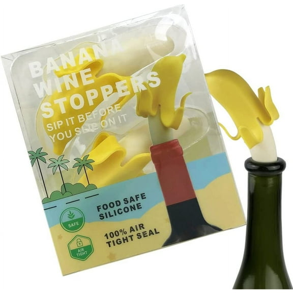Hawwwy Funny Wine Stopper + Gift Box "Drink Until It's Fine-Apple" Set of 2 Pineapple Wine