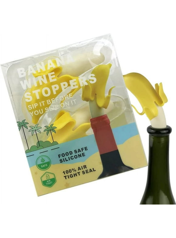Hawwwy Funny Wine Stopper + Gift Box "Drink Until It's Fine-Apple" Set of 2 Pineapple Wine
