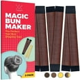 thumbnail image 1 of Hawwwy Premium Hair Bun Maker - Easy Snap-and-Roll, 3 Pack, Brown, 1 of 7