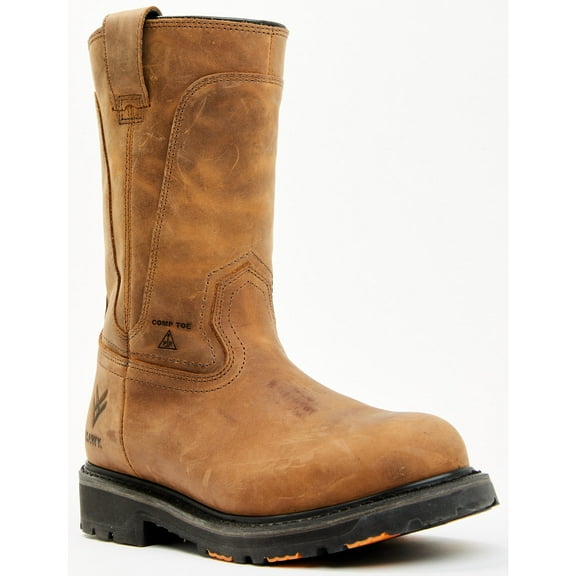 Hawx Work Gear Men's 11" Industrial Wellington Work Boot Composite Toe Brown 10.5 D(M) US
